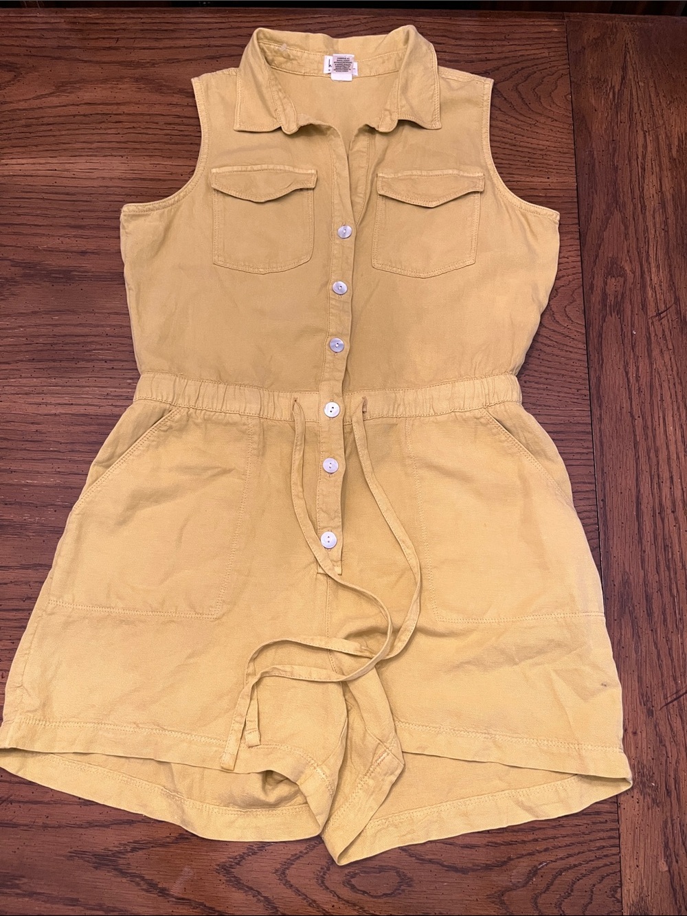 Nicole Miller Lightweight Linen-Blend Utility Romper, size 8, new without tags